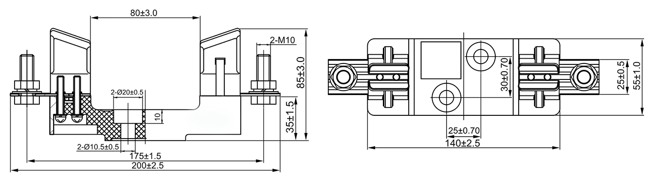 Fuse Bases For Square Pipe Fuses With Knife Contacts 002