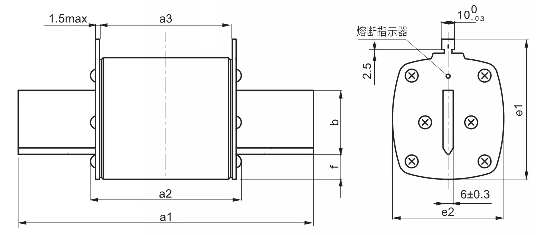 Fuse Bases For Square Pipe Fuses With Knife Contacts