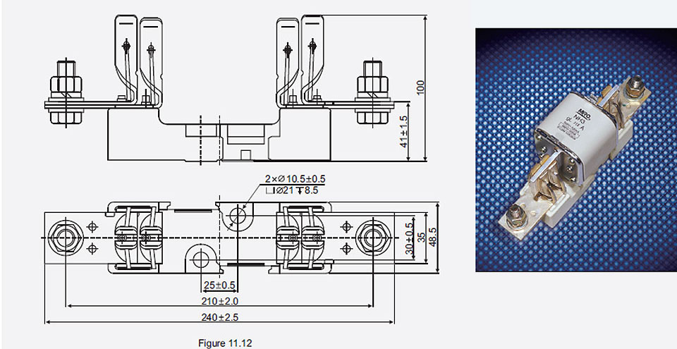 Fuse Bases For Square Pipe Fuses With Knife Contacts12